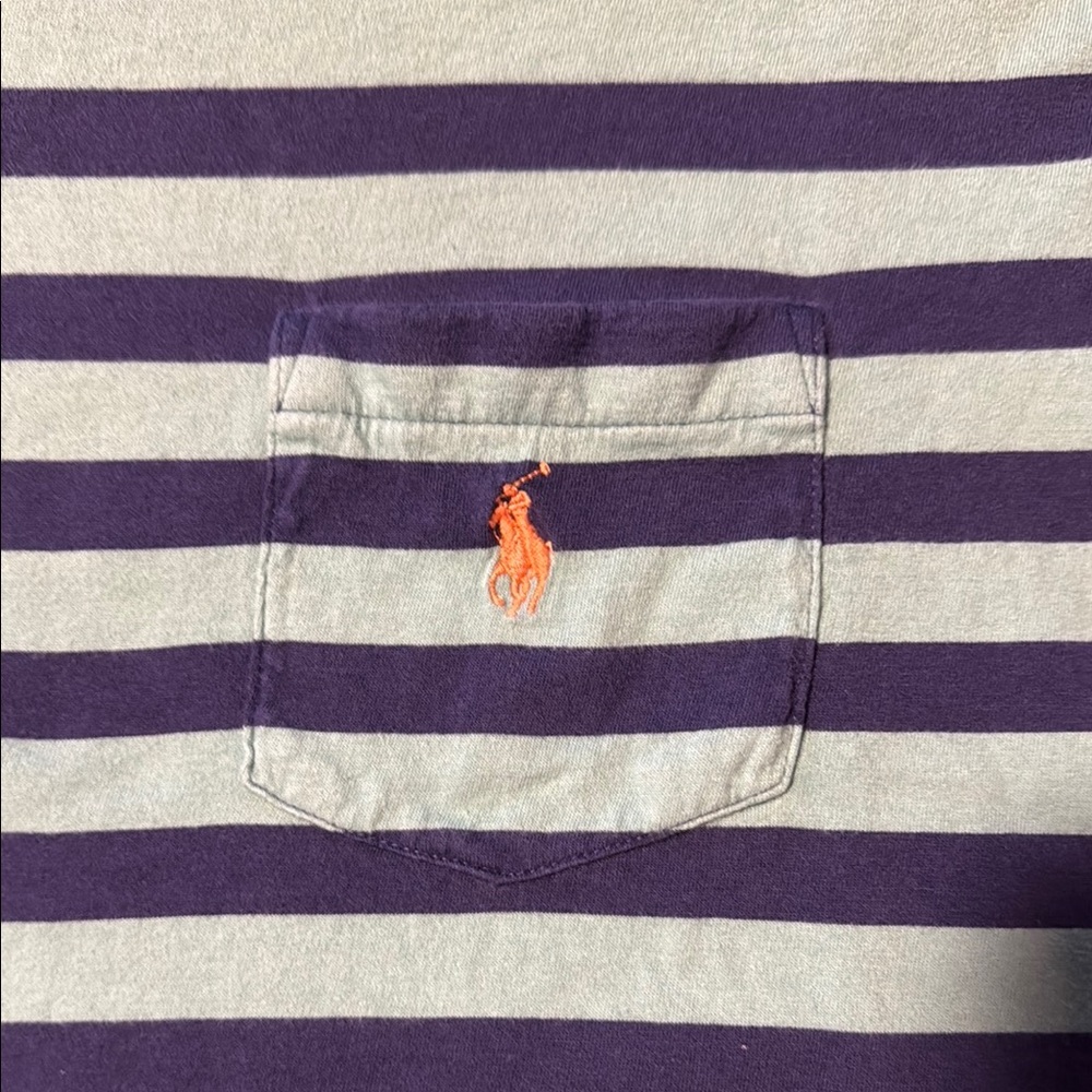 Polo by Ralph Lauren Green and Blue Striped Tee - Picture 5 of 5
